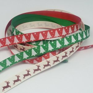 9mm Printed Grosgrain Christmas Ribbon