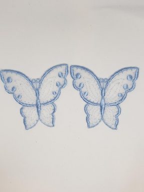 Blue Butterfly Lace Motifs x2